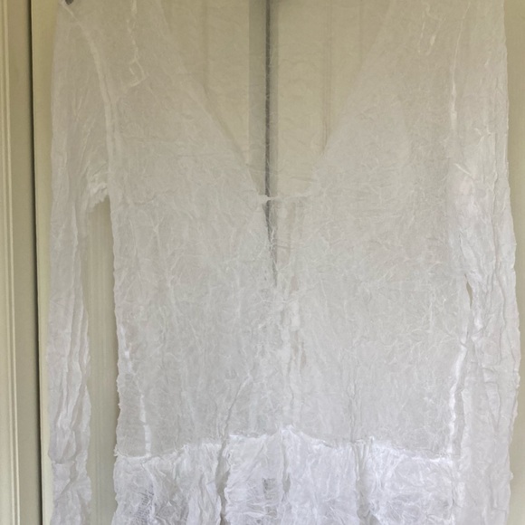 White Elena Wang Ruffle Knit Jacket Size S  Excellent Used Condition - Picture 7 of 10